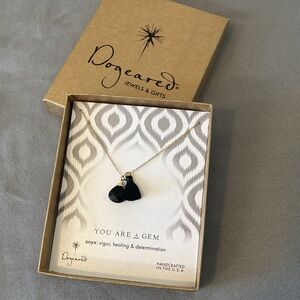 Dogeared Onyx & Tassel Necklace ‘You Are a Gem’ Vigor Healing Determination NIB